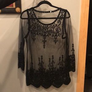 beautiful transparent stitched dress tunic